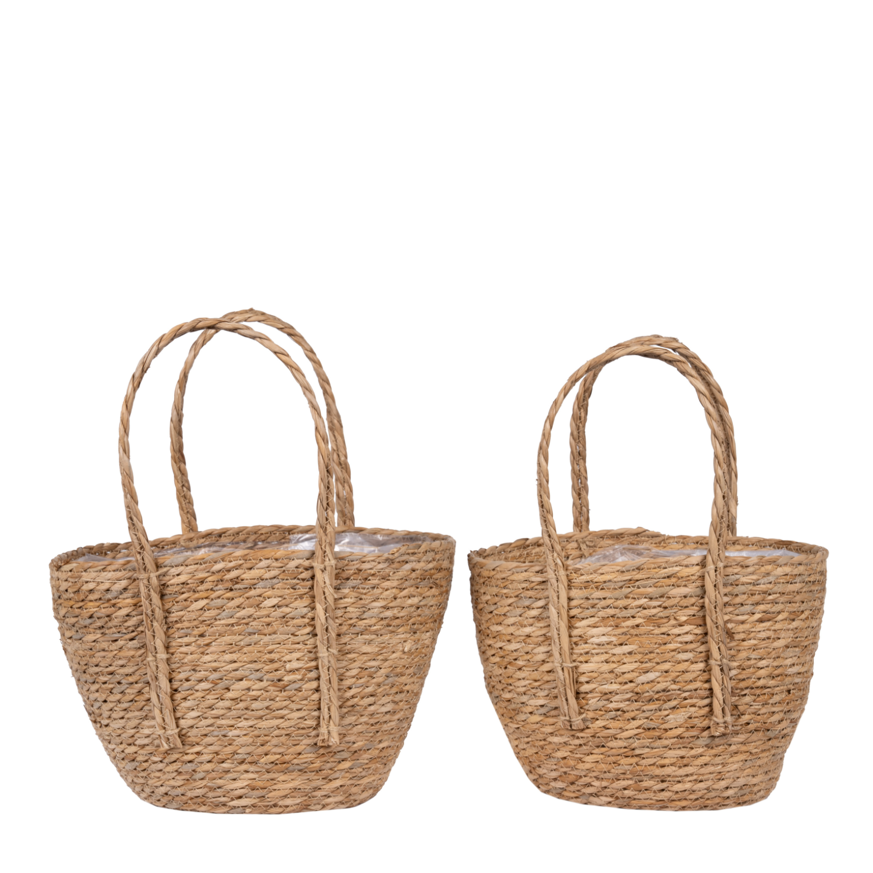 Seagrass baskets D34xH24, D29xH22cm 2pcs